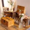 Urne en bois teinté