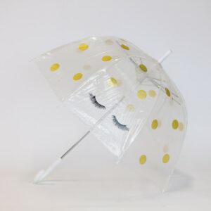 K0007 - Parapluie transparent à pois doré